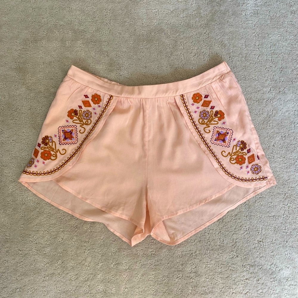 Sky and Sparrow Peach Boho Shorts